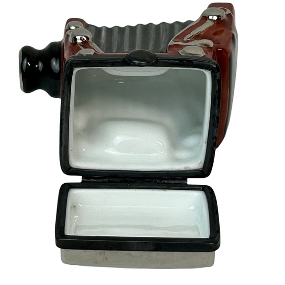 Vintage Limoges France ROCHARD Hand Painted Small Trinket Box Old Camera Bellows - Picture 6 of 10
